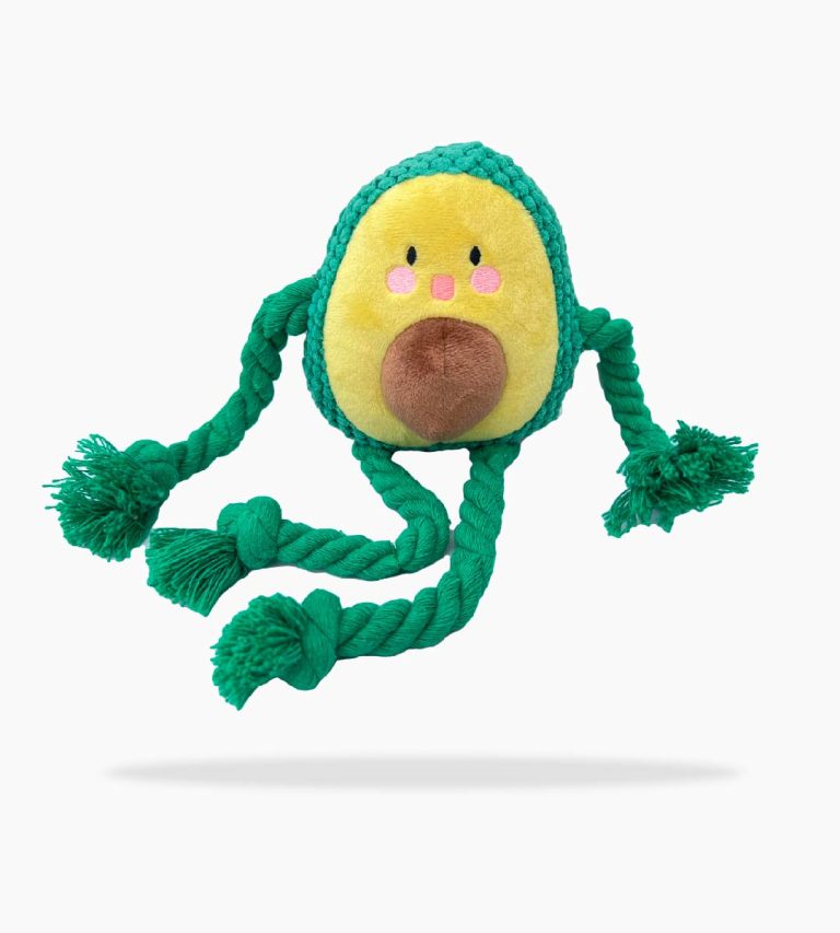 Custom plush avacado dog toy – bespoke pet products