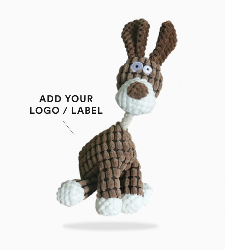 Custom plush dog toy – private label, bespoke pet products